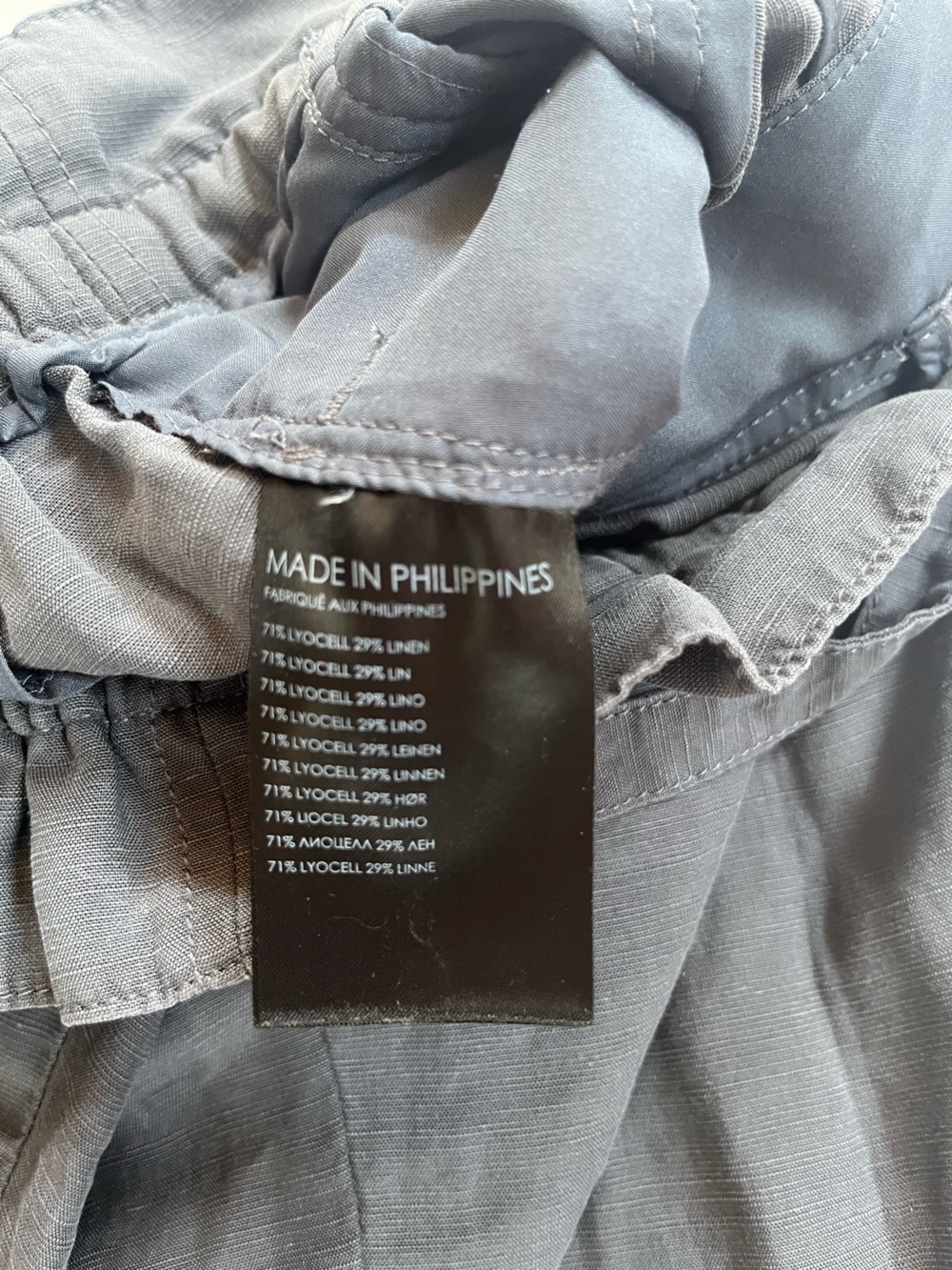 Club Monaco Slate Grey High Waist Linen Blend Paper Bag Cropped Wide Leg Pants - Picture 12 of 12